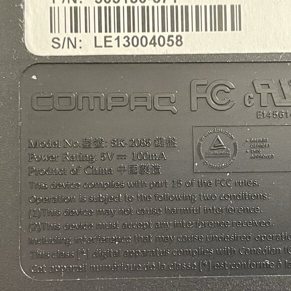 Compaq SK-2085 Wired USB Mechanical Clicky Keyboard Black Retro - Picture 16 of 16